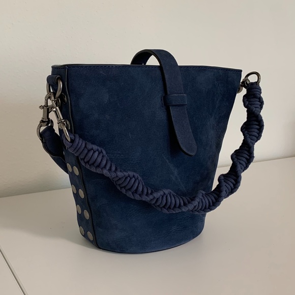 Rebecca Minkoff Bags Rebecca Minkoff Blue Suede Bucket Bag Poshmark